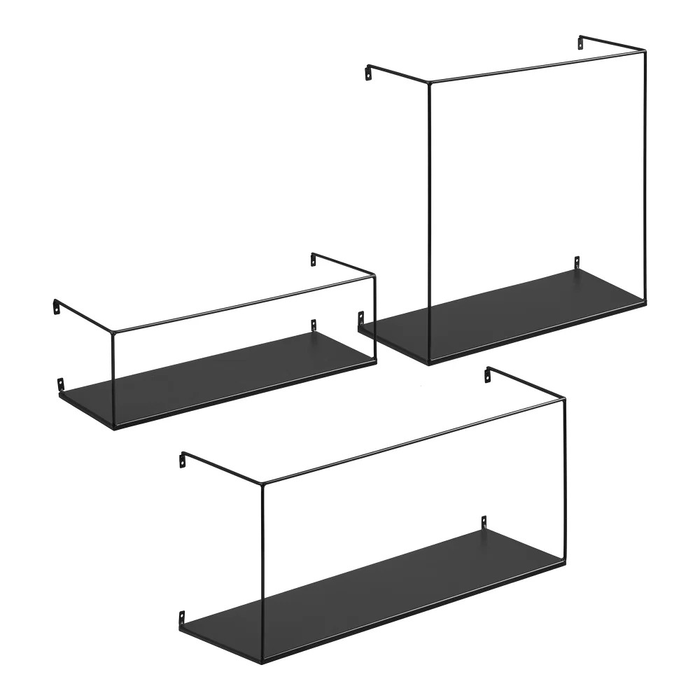 Wandplank staal zwart 50 cm