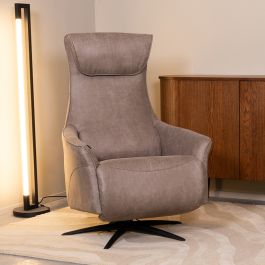 Fauteuil microsuede taupe 5 74 × 112 cm hoog