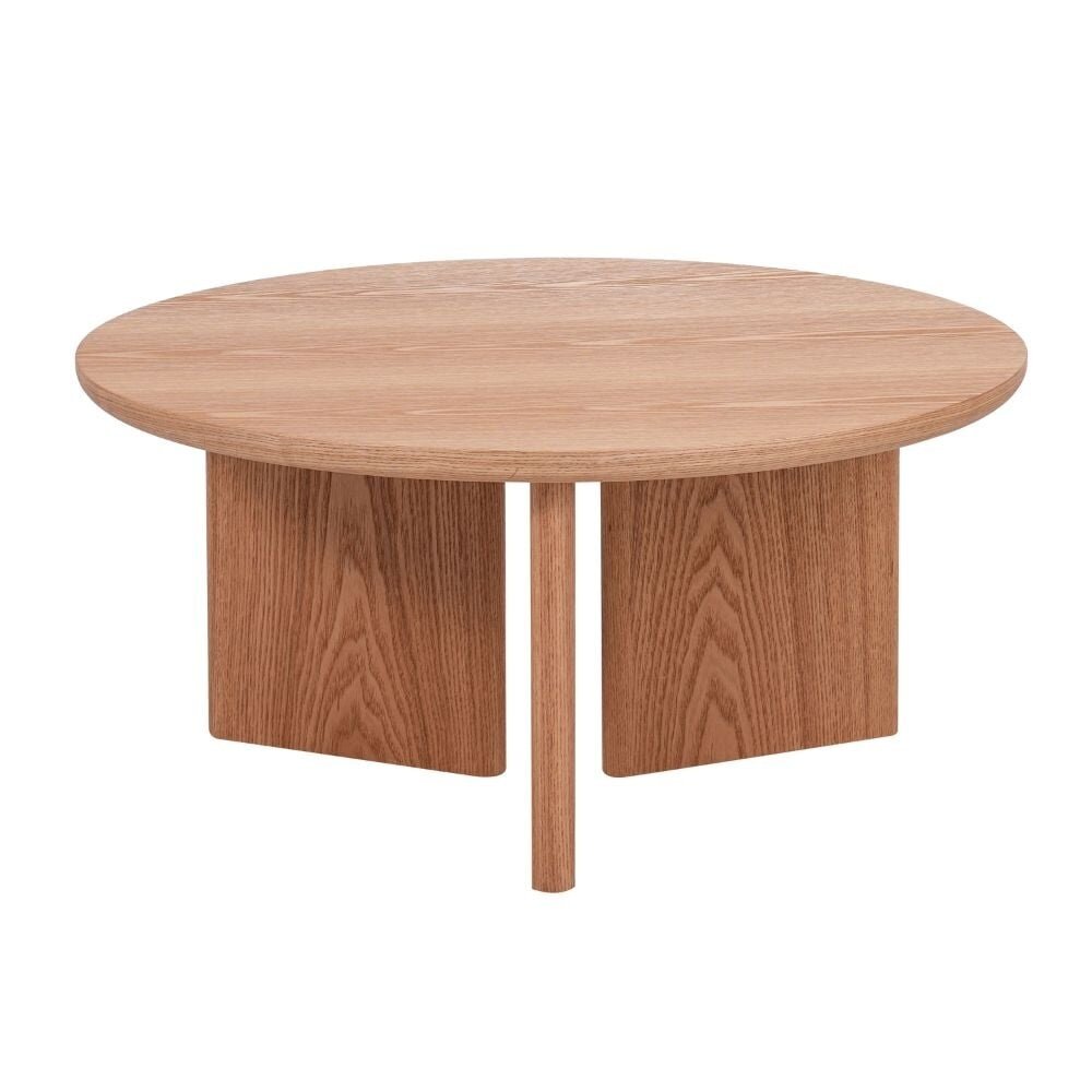 Salontafel MDF + eikenfineer naturel eiken Ø68 cm