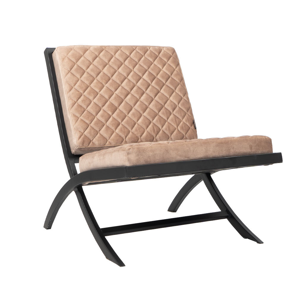 Fauteuil velours taupe 64 cm
