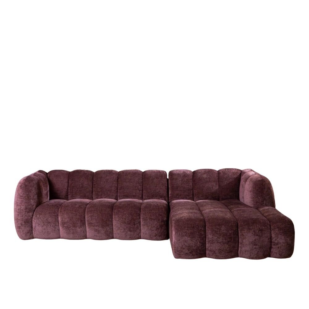 Hoekbank Loron chenille paars rechts 294 cm