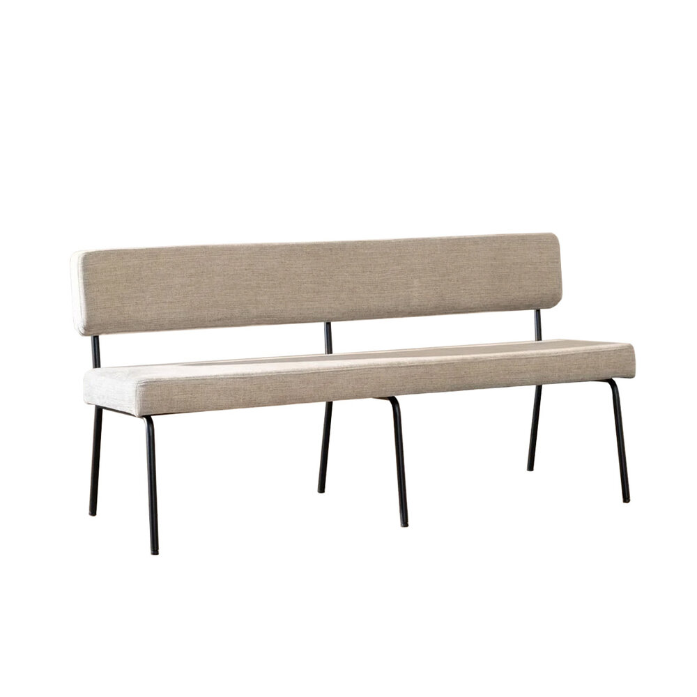 Bankje polyester taupe 160 cm 160 cm