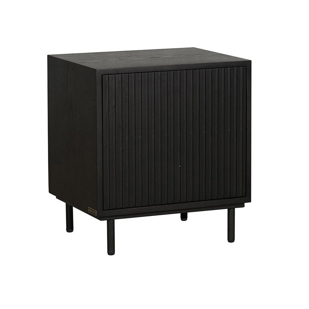 Nachtkastje rubberwood zwart 50 × 55 cm hoog
