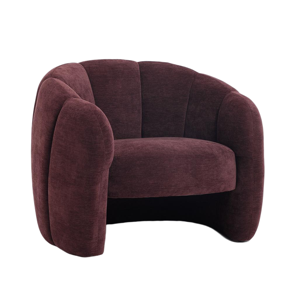 Fauteuil velours paars 55 cm
