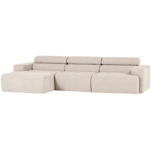 Chaise longue naturel links 300 × 73 cm hoog