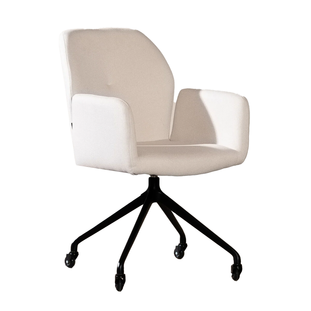 Stoel gerecycled polyester gebroken wit 57 cm