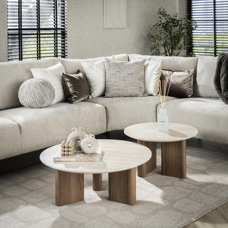 Salontafel Zelo rond set van 2