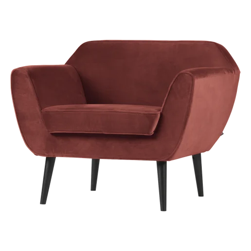 Fauteuil velours rood