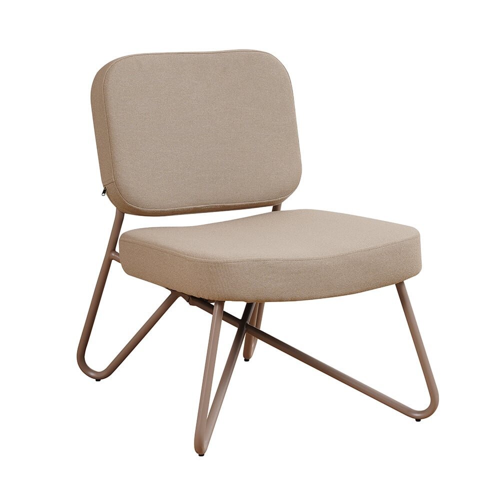 Fauteuil gerecycled polyester taupe 57 cm