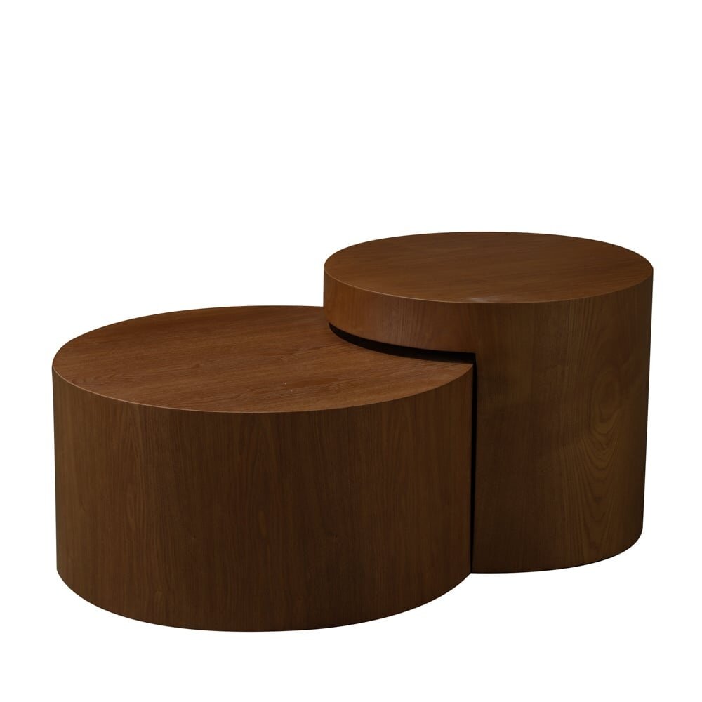 Salontafel MDF + eikenfineer rustiek eiken Ø55 cm