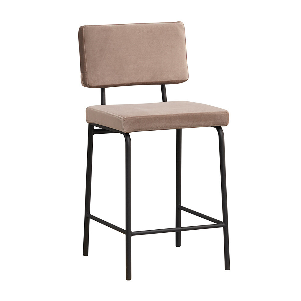 Barkruk Halmi velours taupe 47 cm