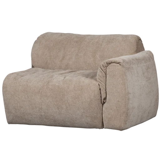 Bank polyester beige 1-zits rechts 114 cm