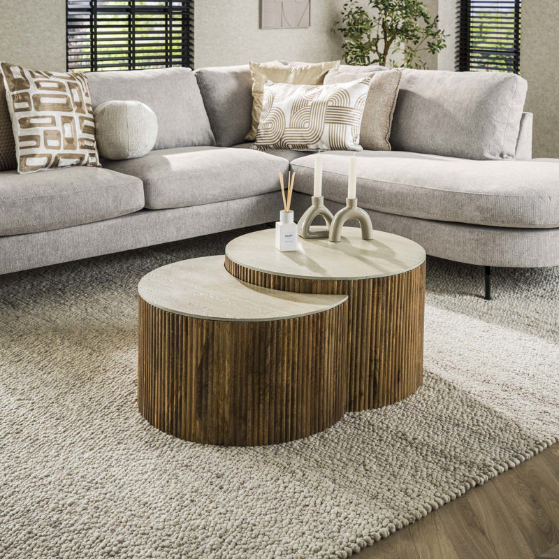Salontafel Ale rond set van 2