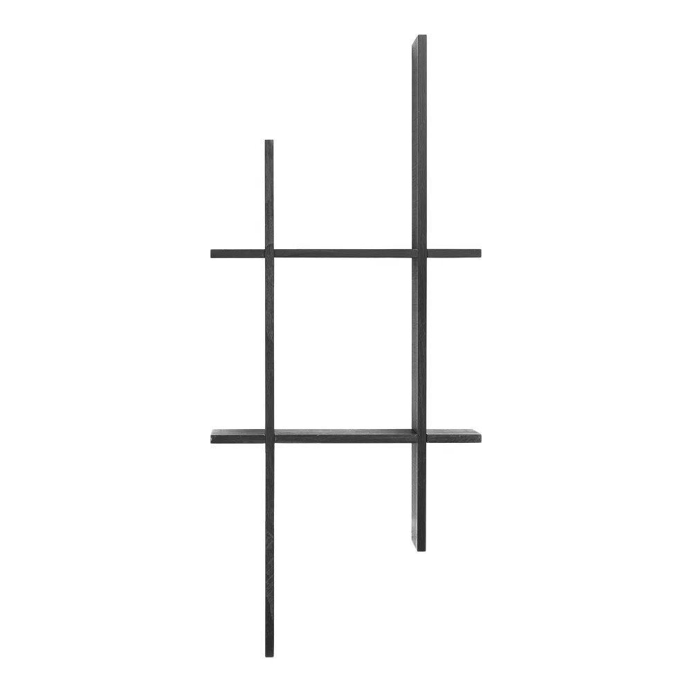Wandplank grenenhout zwart 86 cm