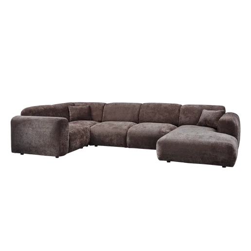 Hoekbank bruin links