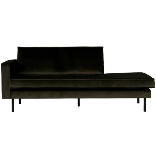 Chaise longue Ralla velours groen links