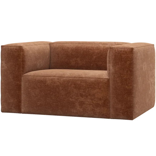 Fauteuil velours oranje