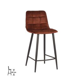 Barkruk velours roestbruin 7 42 cm