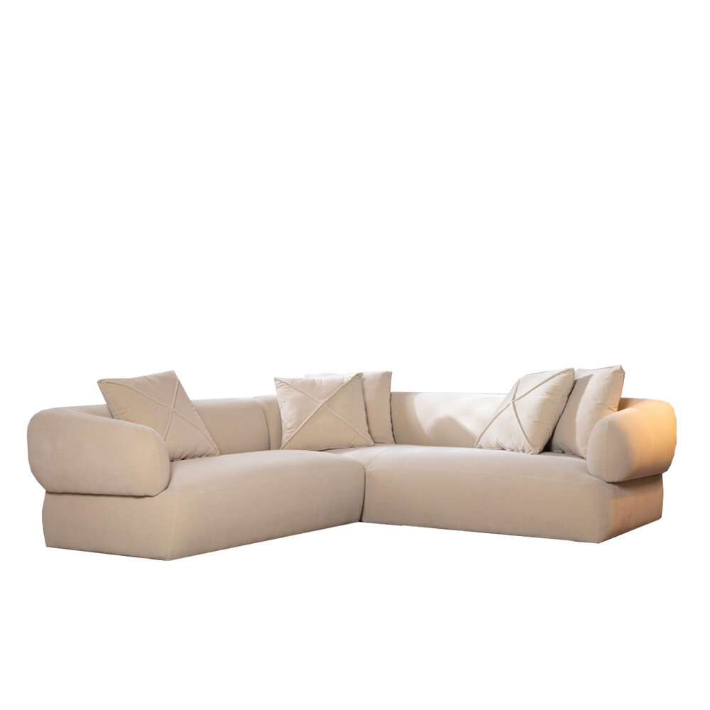Hoekbank ja beige links 254 cm