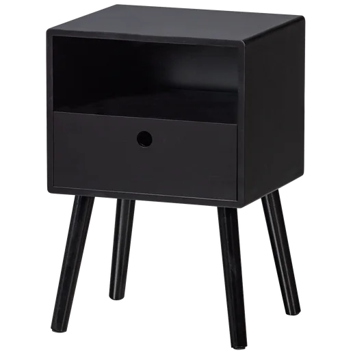 Nachtkastje MDF zwart 36 cm