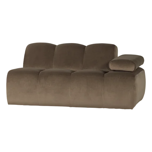 Bank velours 5-zits rechts 164 cm