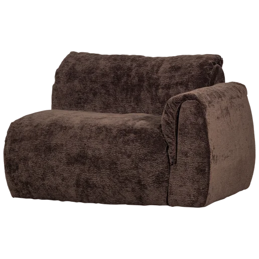 Bank Levrio polyester bruin 1-zits rechts 114 cm