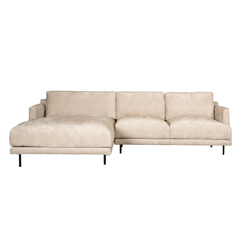 Hoekbank polyester wit links