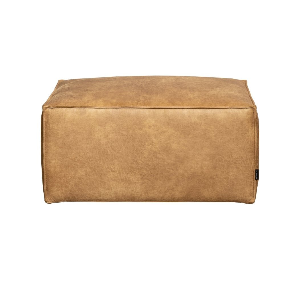 Poef eco-leer beige 82 cm
