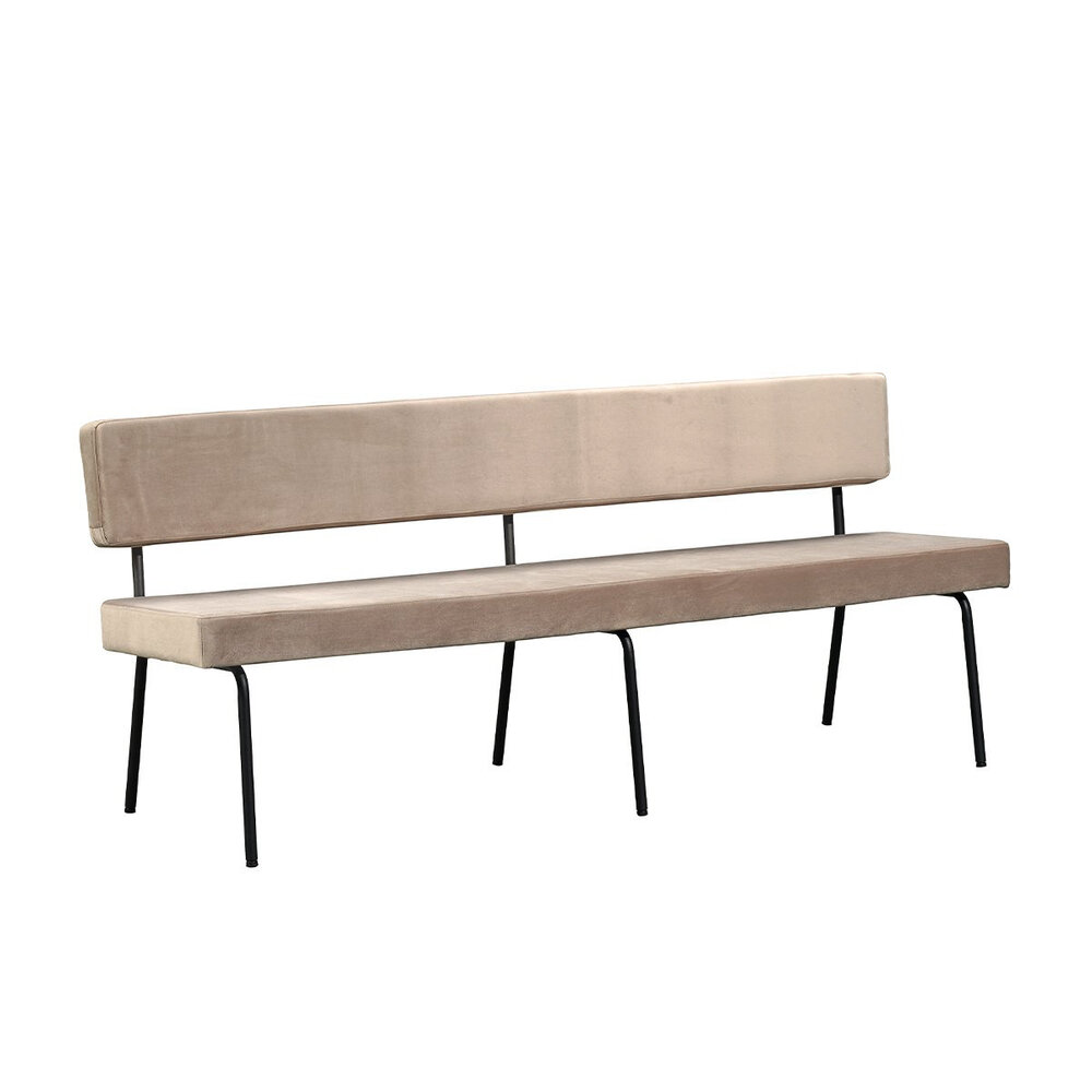 Bankje Linen velours taupe 190 cm