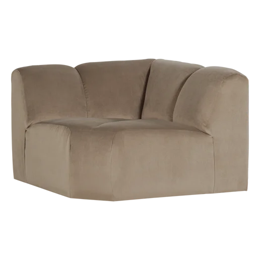 Bank velours taupe 105 × 74 cm hoog
