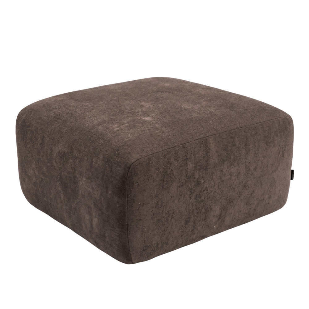 Poef chenille bruin