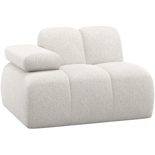 Bank chenille beige 1-zits links