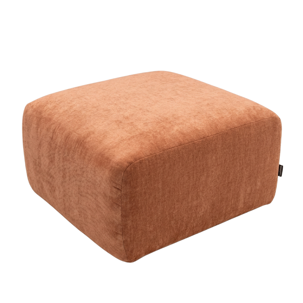 Poef chenille terracotta