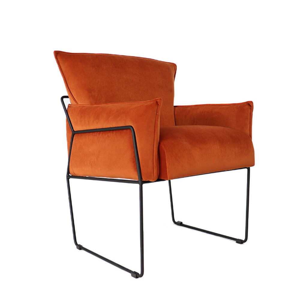 Fauteuil velours koper 61 cm
