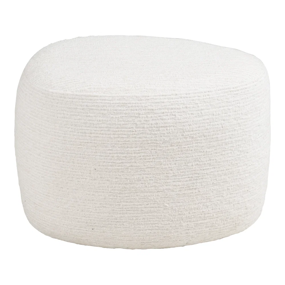 Poef polyester gebroken wit 55 cm