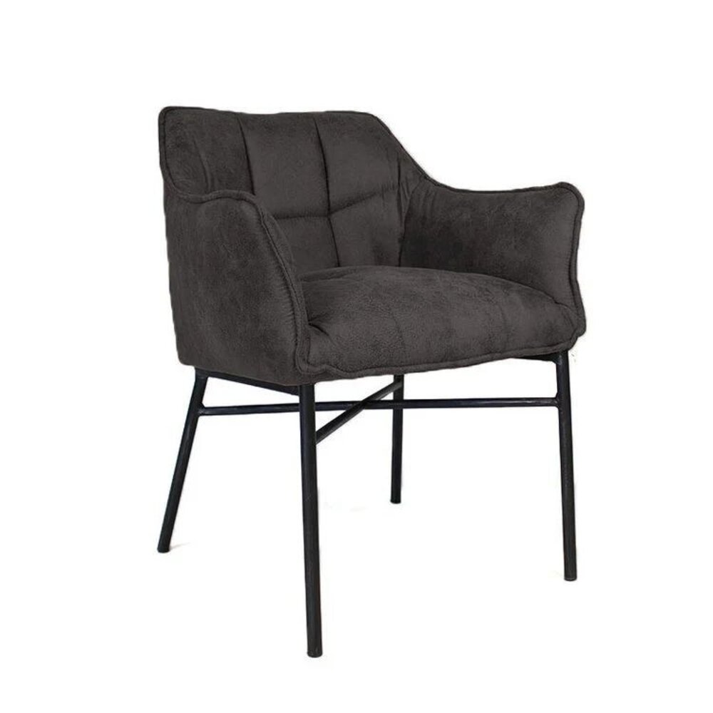 Stoel microvezel antraciet 62 cm