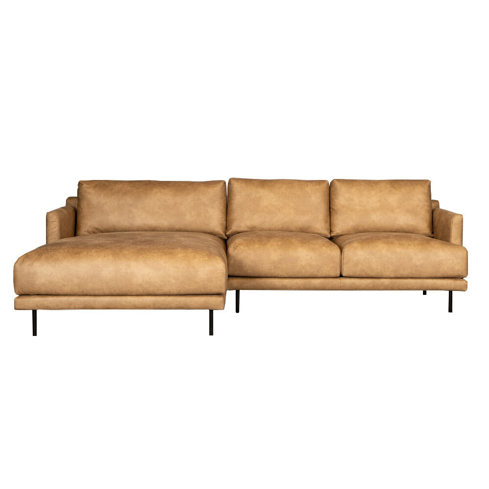 Hoekbank Gale eco-leer beige links