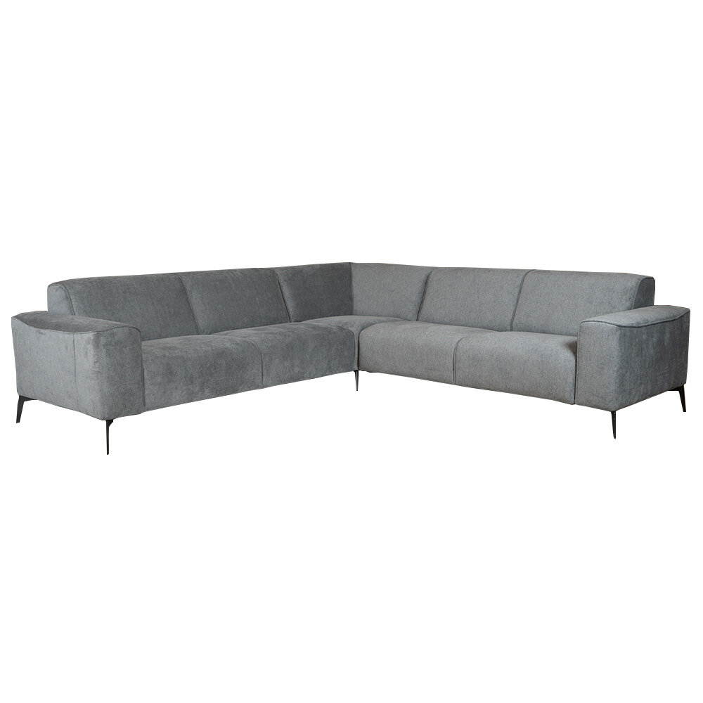 Hoekbank polyester antraciet links rechts