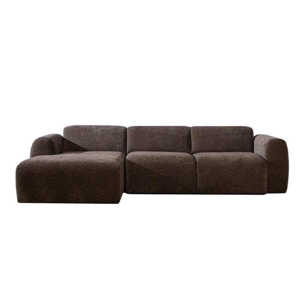 Hoekbank Salto chenille bruin links 274 cm