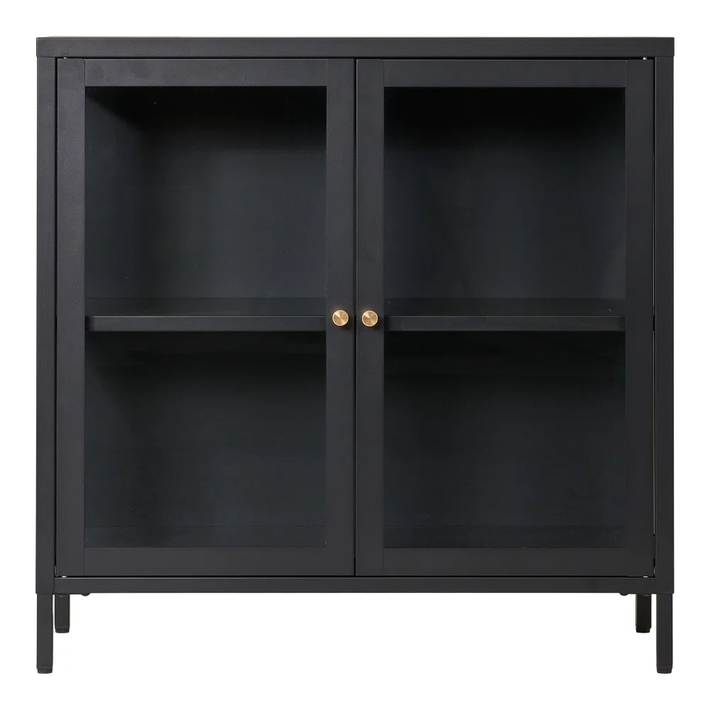 Kast staal zwart 80 × 80 cm hoog