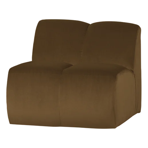 Bank velours geel 1-zits 84 cm