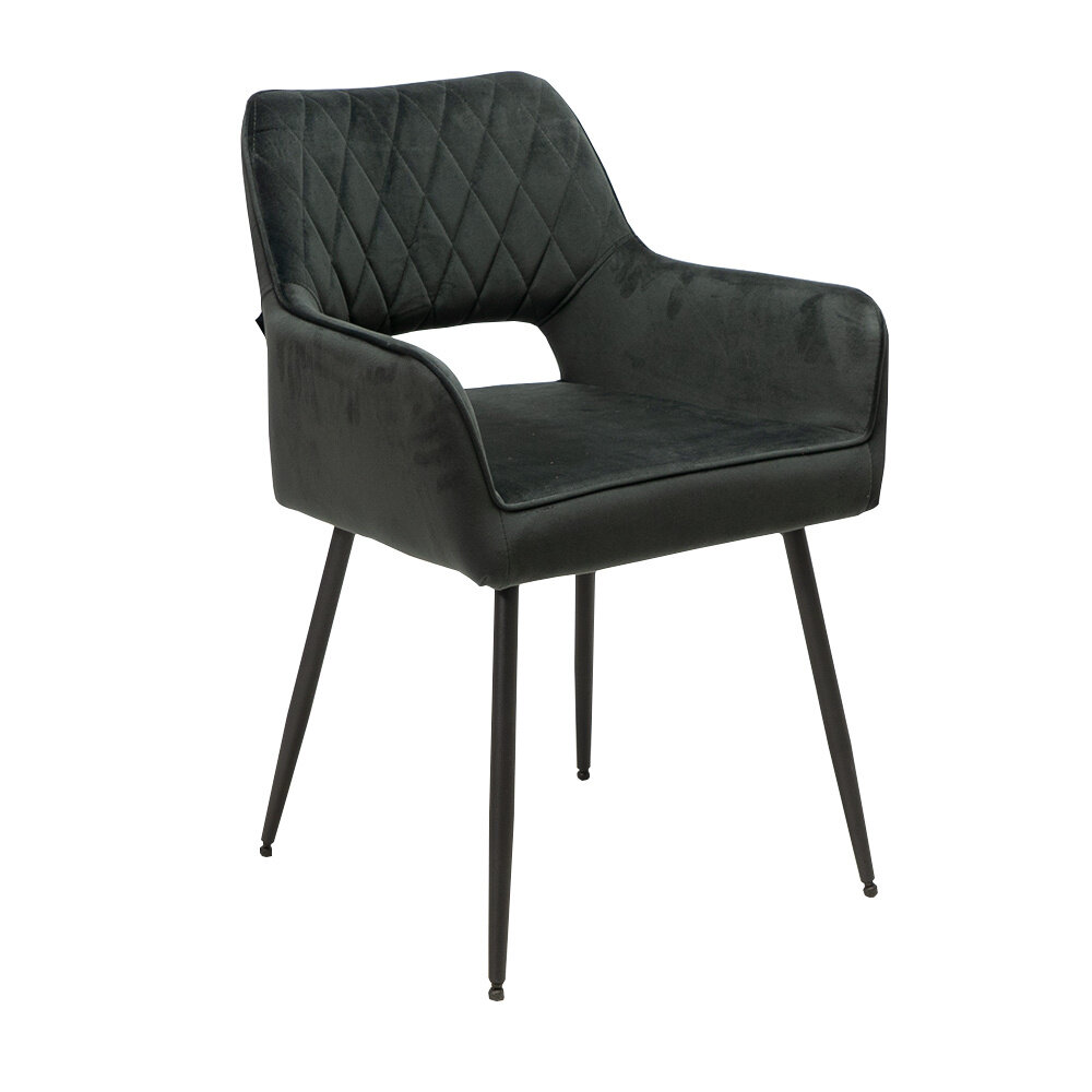 Stoel velours antraciet 57 × 82 cm hoog