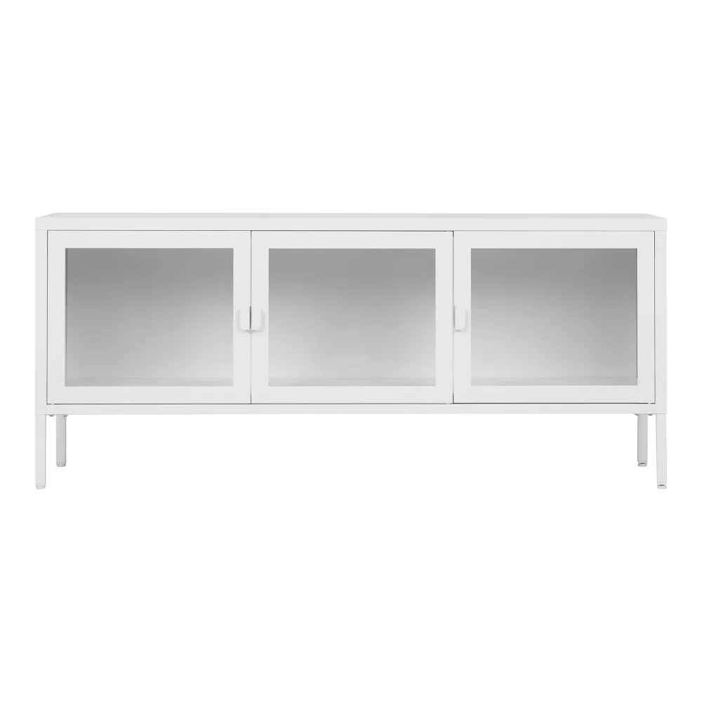 Tv-meubel staal wit