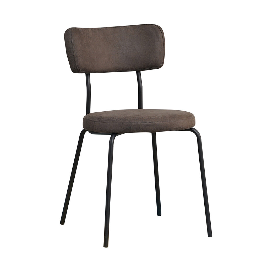 Stoel Loren eco-leer antraciet 43 cm
