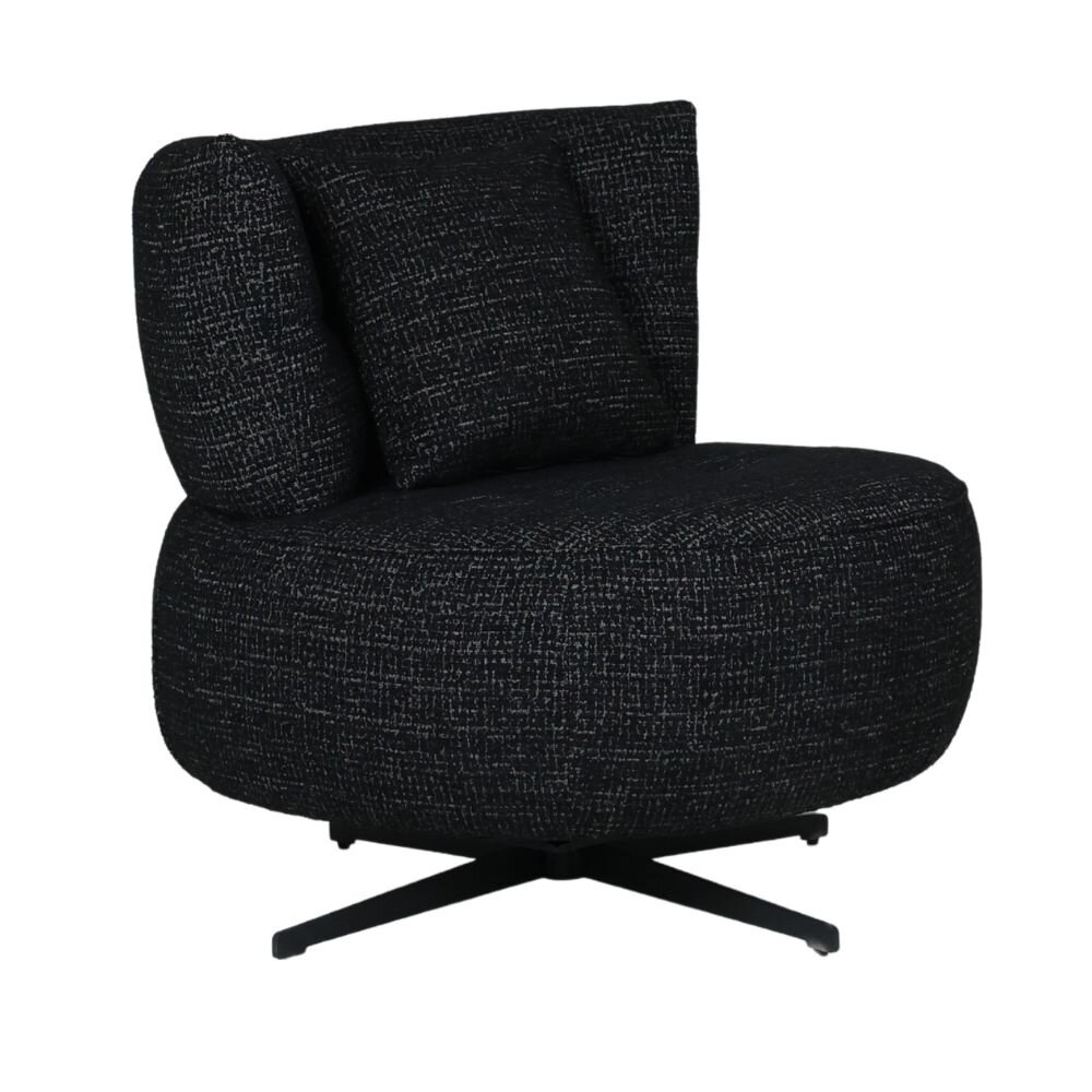 Fauteuil gemêleerd zwart draaibaar