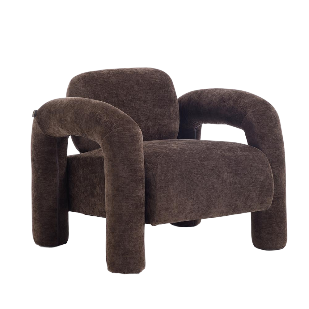 Fauteuil velours bruin 85 × 73 cm hoog