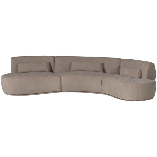 Bank velours beige 6-zits