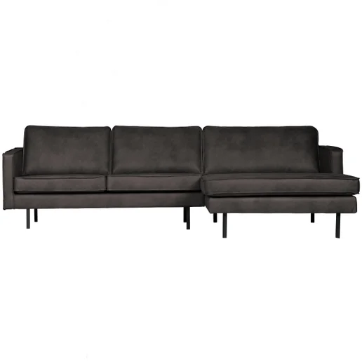 Chaise longue Fiomi zwart rechts 300 cm
