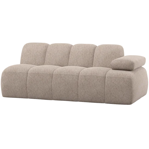 Bank chenille beige 2-zits rechts 204 cm
