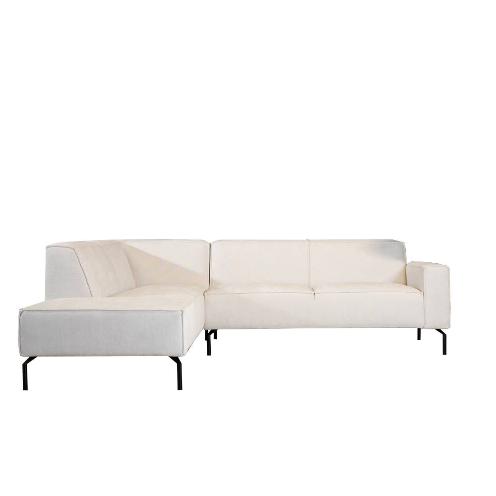 Hoekbank ja beige links 252 × 78 cm hoog